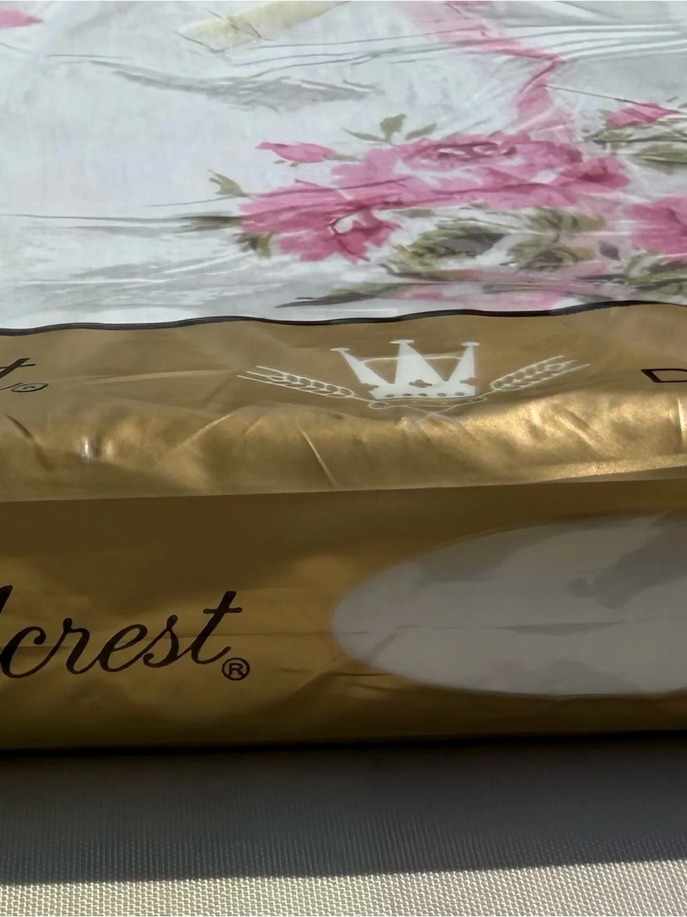 Vintage Fieldcrest Ribbon Bouquet Full Sheet Set Pink Floral Percale NOS USA